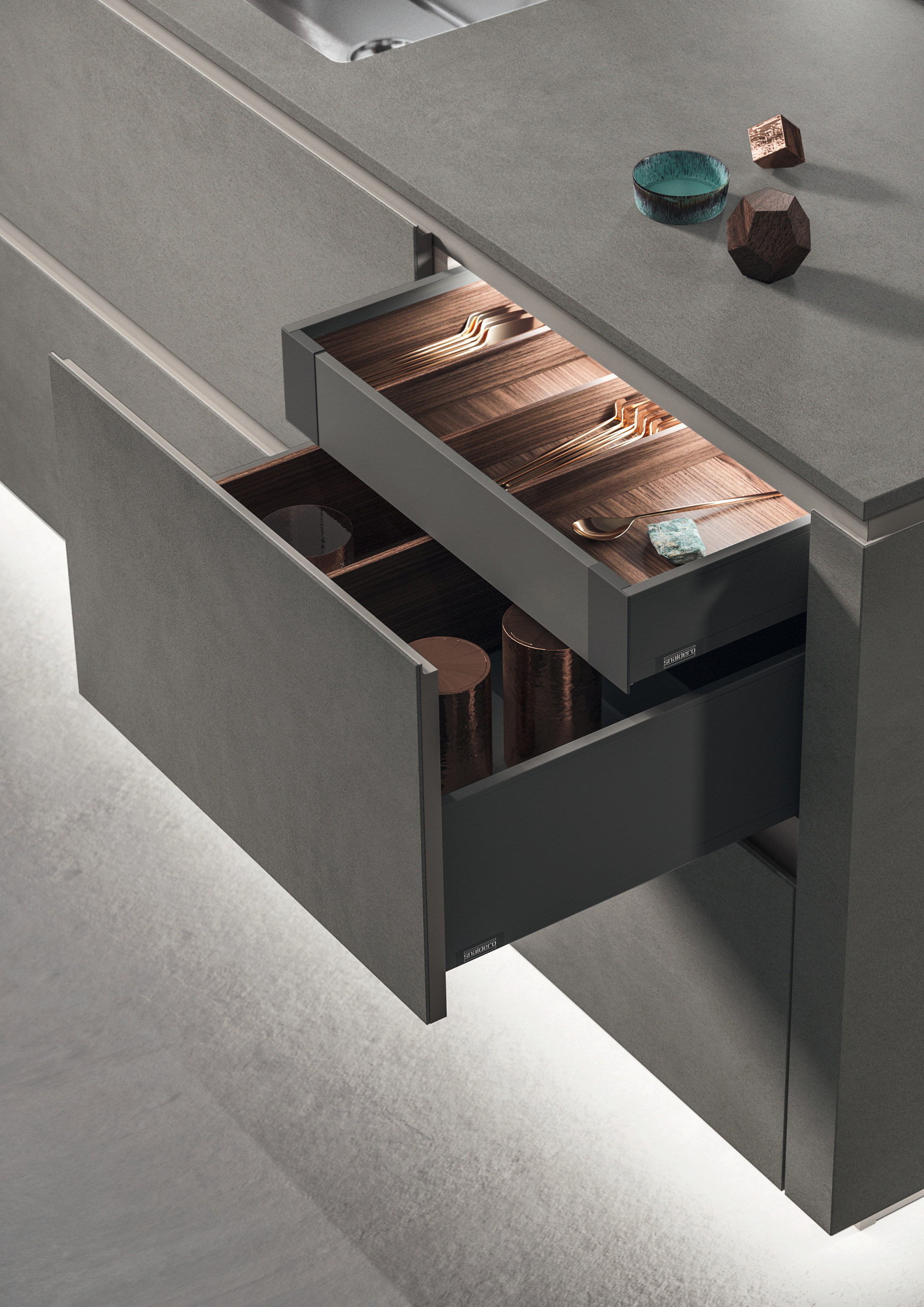 cucina-snaidero-vision-vano-cassetto-porta-posate-in-legno - Abitare  Pesolino Lecce